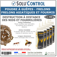 Poudre à guepes, frelons et fouris, Solu'control - 3 Flacons 400g