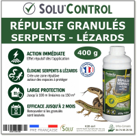 SOLU’CONTROL JARDIN – Répulsif Serpents & Lézards – Granulés 450 g