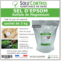 Sel d'epsom 3kg Sulfate de Magnésium 100% Naturel