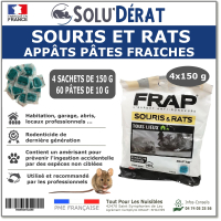 Solu'Dérat - Sachet d'appât en pate fraîche, Frap Pat' 600g