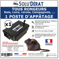 SOLU'DERAT - Poste d'appatage sécurisé et professionnel pour Rats et Autres rongeurs