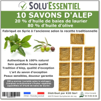 Savon d'Alep - 200 g - SOLU'ESSENTIEL par 10