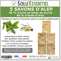 Savon d'Alep - 200 g - SOLU'ESSENTIEL par 5