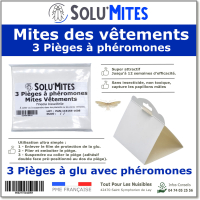 SoluMites - Lot de 3 Pièges pour les mites des vêtements