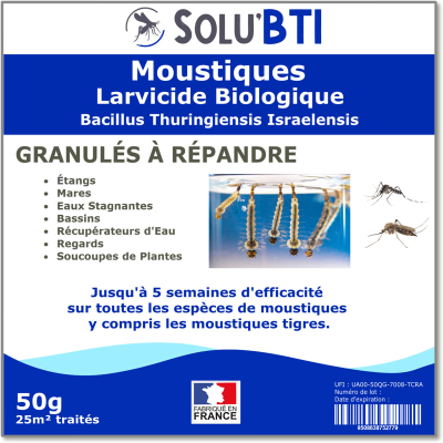 moustique solubti larvicide anti moustiques et tigre 50g