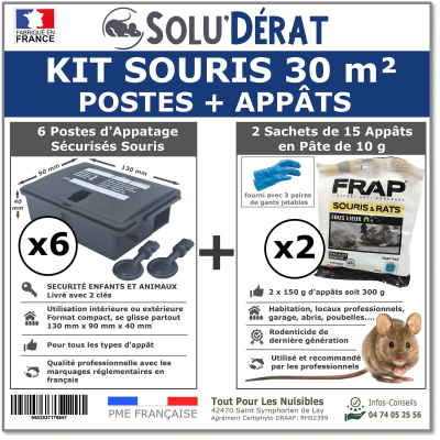 Kit traitement souris 30 m²