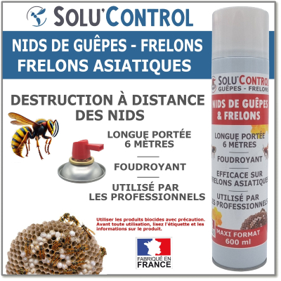 Bombe guêpes/frelons/frelons asiatique Hiflowshot  - Aérosol de 600ml
