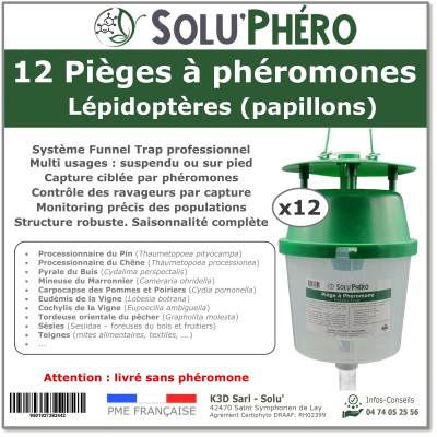 SOLU’PHÉRO - Lot de 12 pièges à phéromones