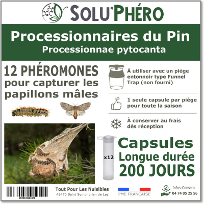 Phéromone pour attirer et piéger le papillon male de la processionnaire du pin par 12