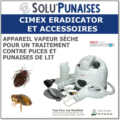 Le Cimex Eradicator de Polti et ses accessoires - Solu'Punaises