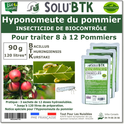 90 g - SoluBtk, Hyponomeute du Pommier