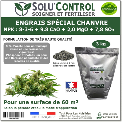 Engrais Chanvre SOLU'CONTROL - 3kg