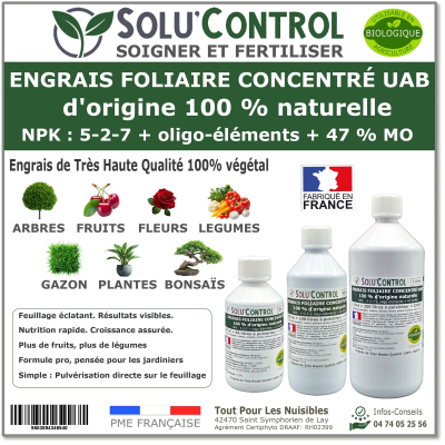 Engrais foliaire 100% naturel, Solu'Control