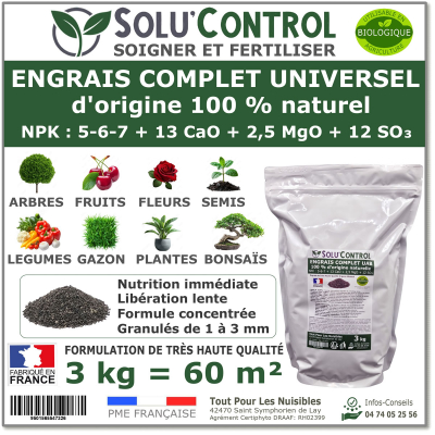 Engrais Complet Universel SOLU'CONTROL - 3kg