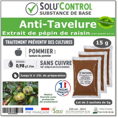 Extrait pépin de raisin Anti-Tavelure - Sachet de 15g - SOLU'CONTROL