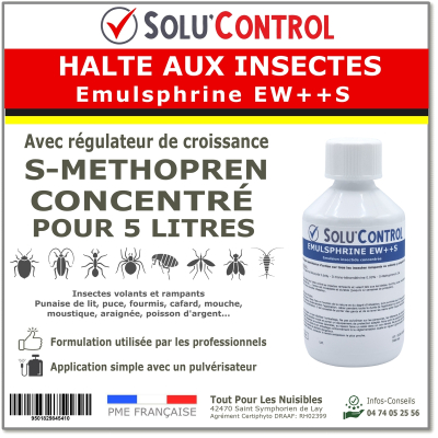 Halte aux Insectes - Insecticide concentré EMULSPHRINE EW ++ S-METHOPREN