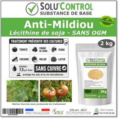 Lécithine de soja Anti-Mildiou - Sachet de 2kg - SOLU'CONTROL