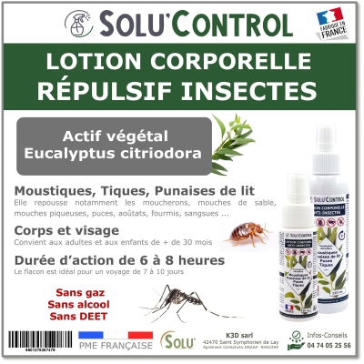 Lotion Corporelle Répulsif Insectes, Solu'Control