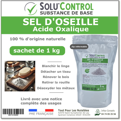 Sel d'oseille 1 kg Acide Oxalique 100% Naturel