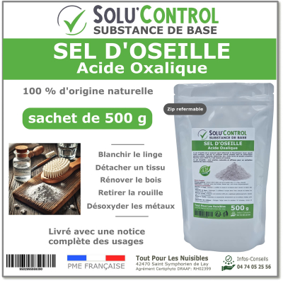 Sel d'oseille 500 g Acide Oxalique 100% Naturel