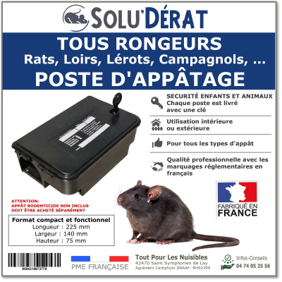 SOLU'DERAT - Poste d'appatage sécurisé et professionnel pour Rats et Autres rongeurs